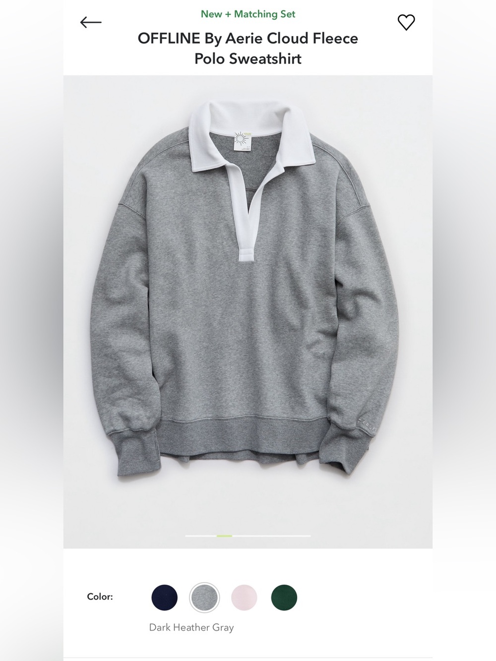 Aerie Collared Pullover Sweatshirt